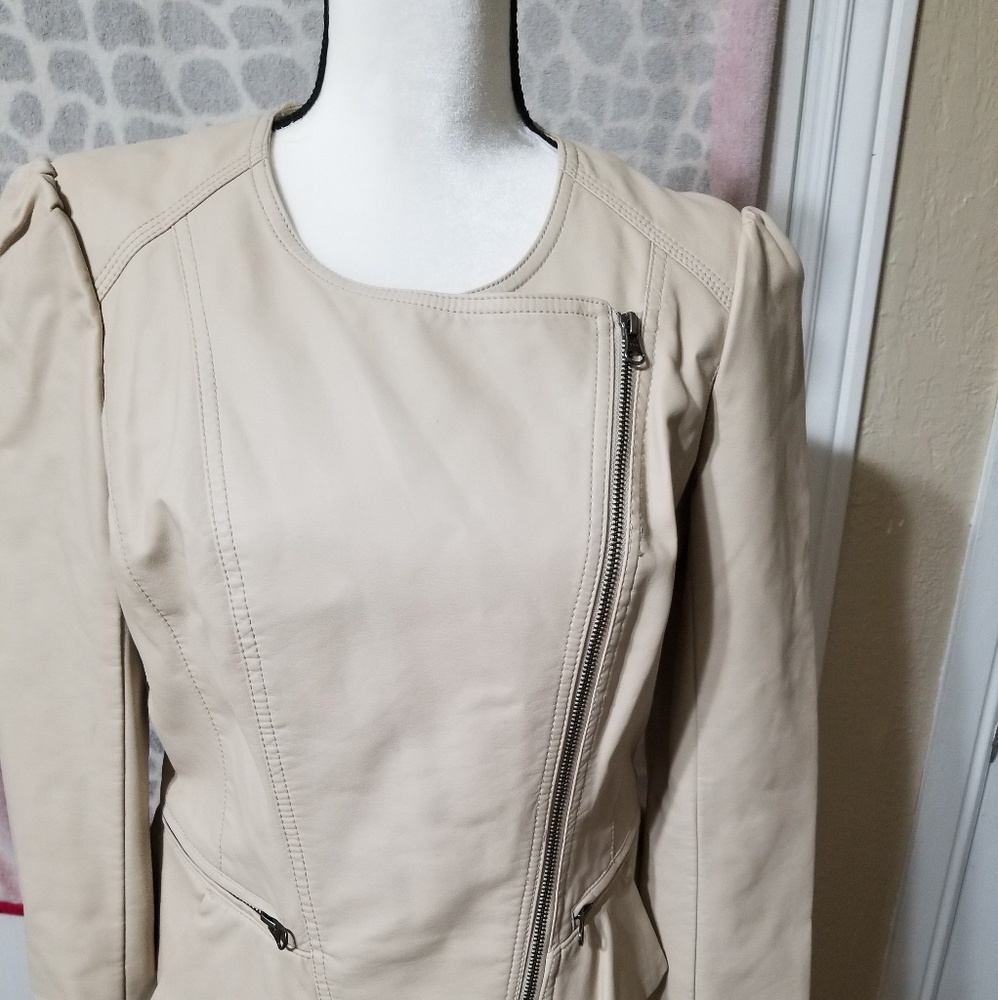 Cream leather jacket